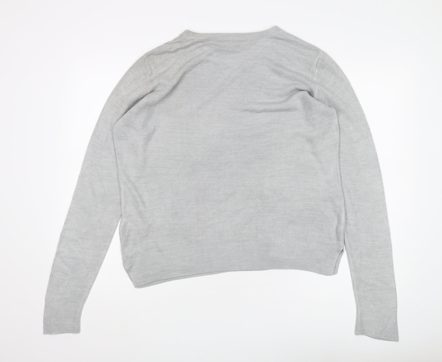 Marks and Spencer Women’s Grey Acrylic Crew Neck Jumper, Size 14