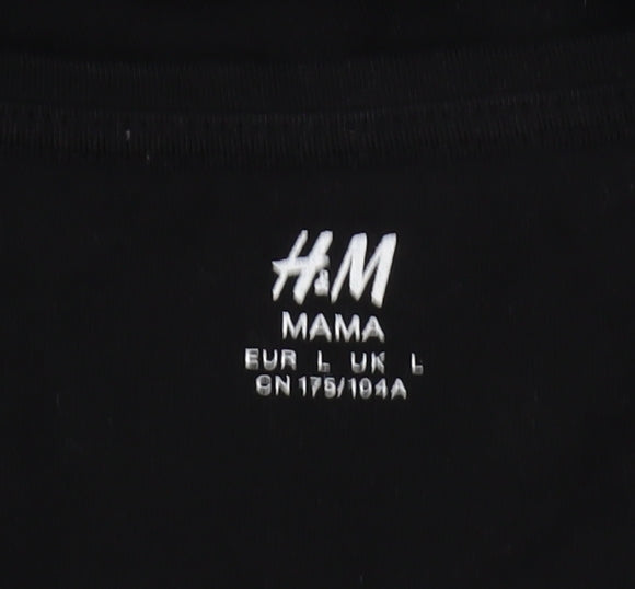 H&M Maternity Black T-Shirt Dress L Casual Wear
