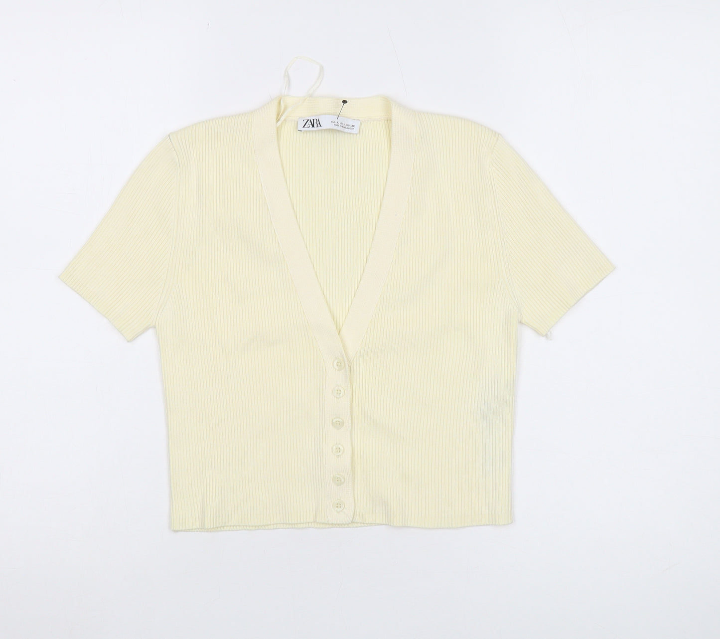 Zara Women's Ivory Cardigan, V-Neck, Size L, Casual
