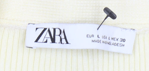 Zara Women's Ivory Cardigan, V-Neck, Size L, Casual