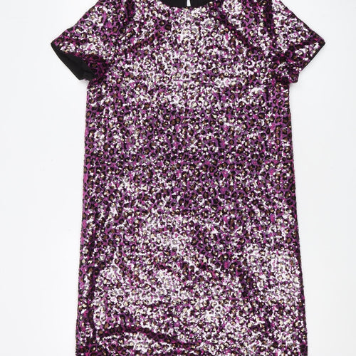 Marks and Spencer Girls Purple Sequin Party Dress