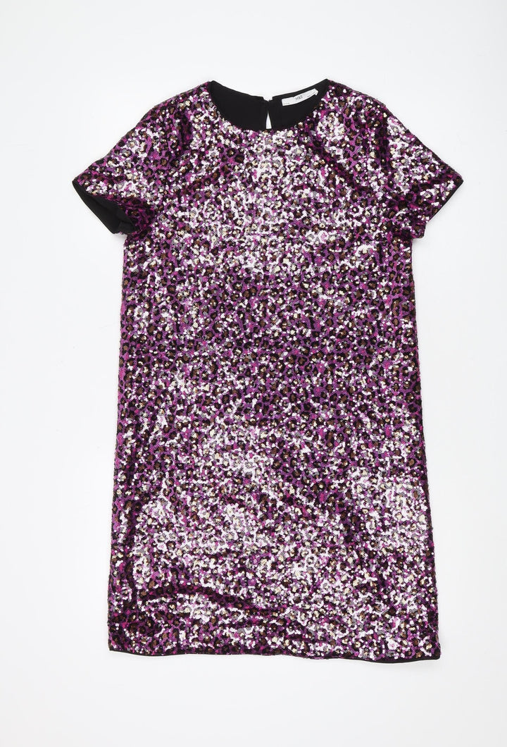 Marks and Spencer Girls Purple Sequin Party Dress