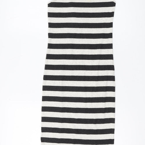 H&M Women Black/White Striped Tank Dress S