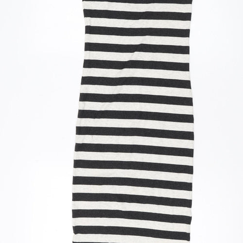 H&M Women Black/White Striped Tank Dress S