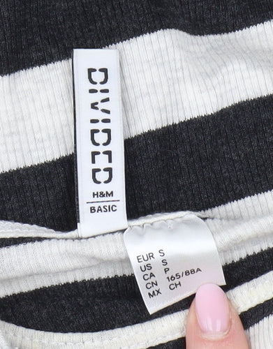 H&M Women Black/White Striped Tank Dress S