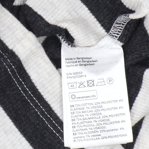 H&M Women Black/White Striped Tank Dress S