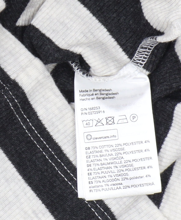 H&M Women Black/White Striped Tank Dress S