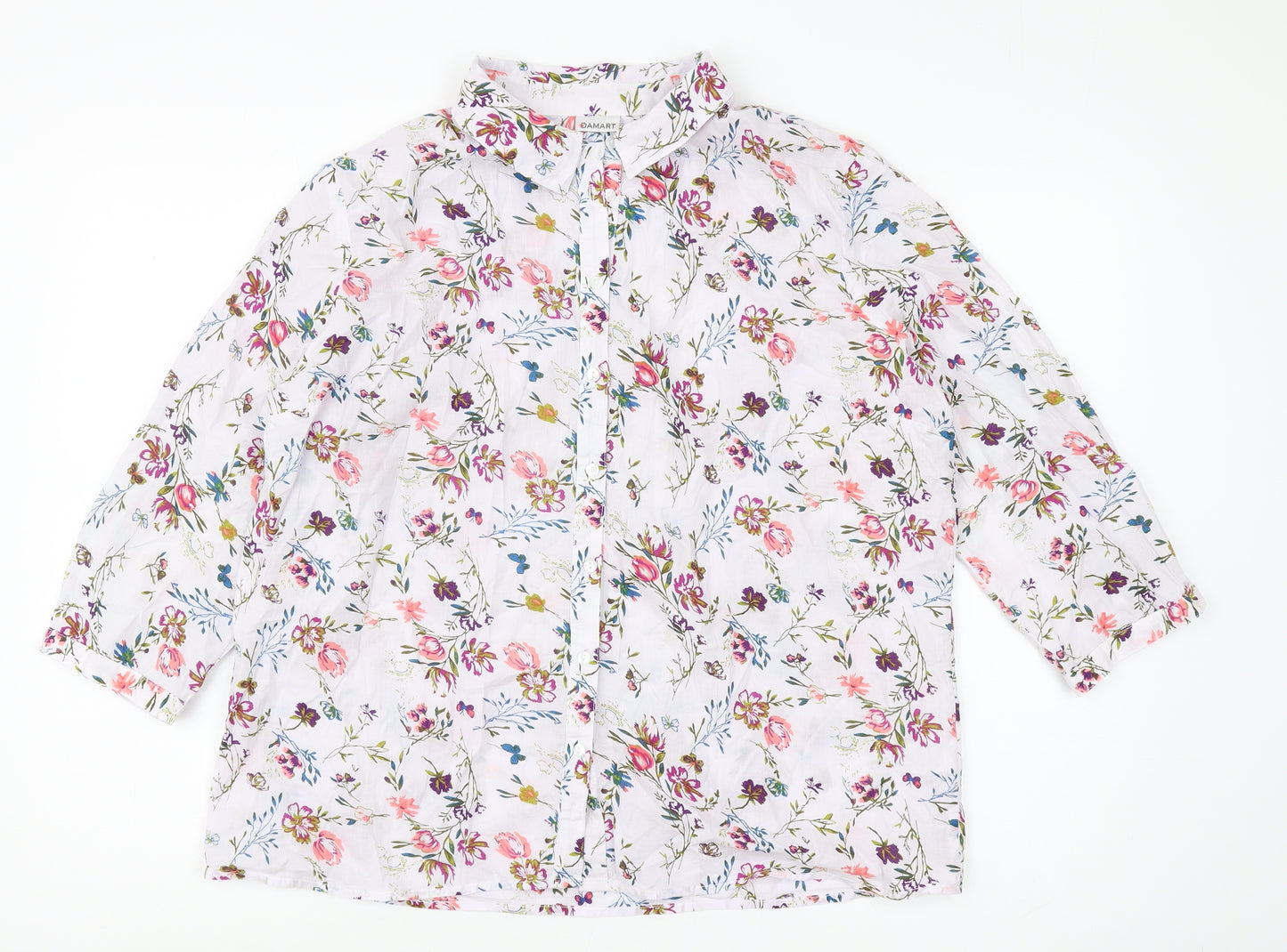 Damart Women's Multicoloured Floral Blouse Size 18