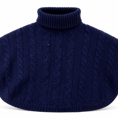John Lewis Girls Navy High Neck Cape Jumper 5-6 Years