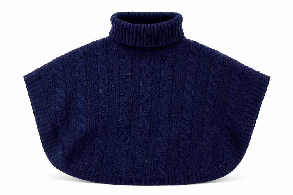 John Lewis Girls Navy High Neck Cape Jumper 5-6 Years