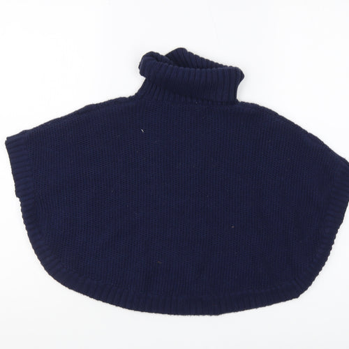 John Lewis Girls Navy High Neck Cape Jumper 5-6 Years
