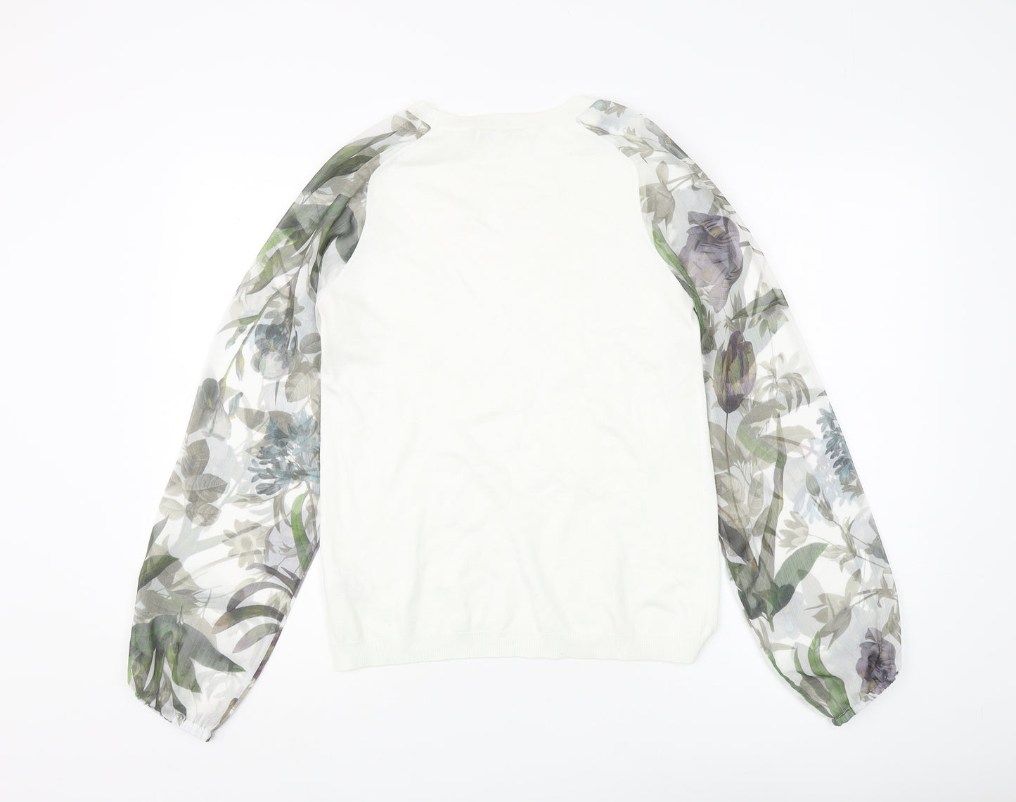 Next Women's White Floral Pullover Jumper Size 10