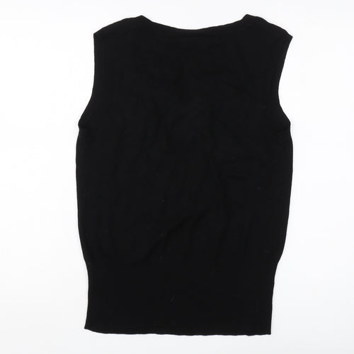 Wallis Women's Black Knit Vest, Size 14, Viscose Blend