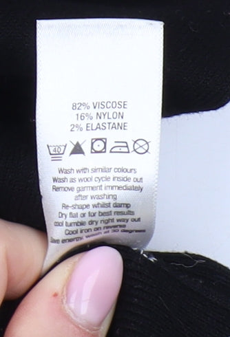 Wallis Women's Black Knit Vest, Size 14, Viscose Blend