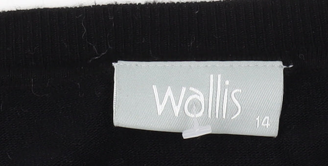 Wallis Women's Black Knit Vest, Size 14, Viscose Blend