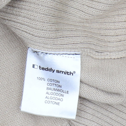 Teddy Smith Men Beige Pullover Jumper L Cotton