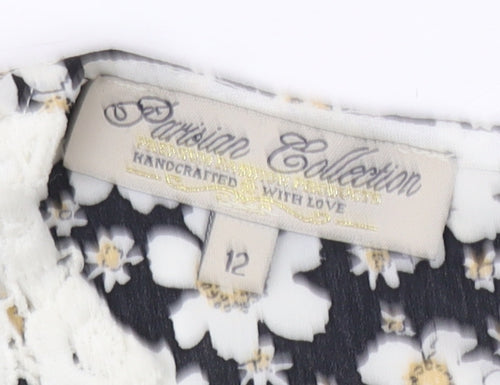 Parisian Women's Black Floral Playsuit Size 12