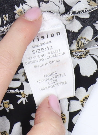 Parisian Women's Black Floral Playsuit Size 12