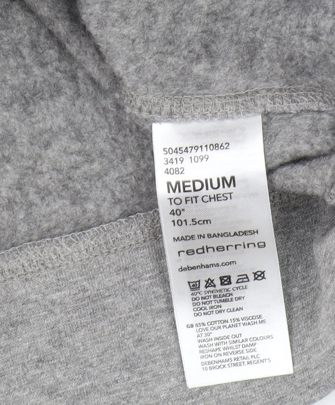 Red Herring Men's Grey Medium Full Zip Hoodie