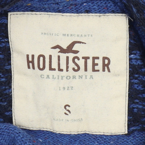 Hollister Women's Blue Striped Knit Pullover Hoodie S