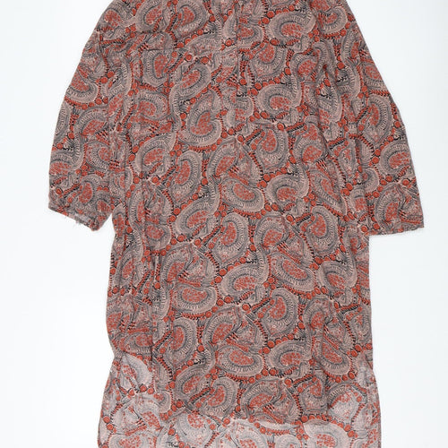 H&M Women's Multicoloured Paisley Midi Shift Dress Size 8