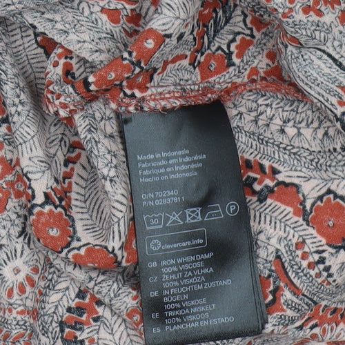 H&M Women's Multicoloured Paisley Midi Shift Dress Size 8