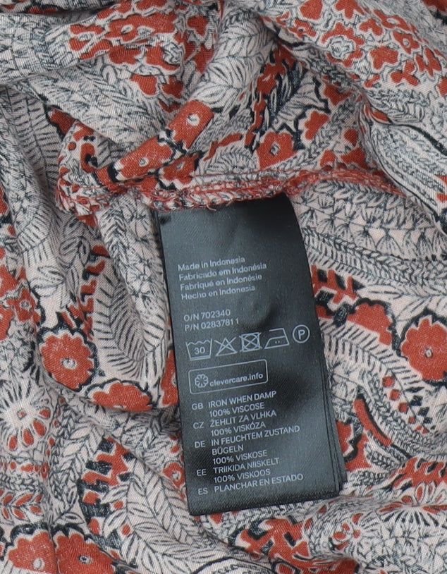 H&M Women's Multicoloured Paisley Midi Shift Dress Size 8