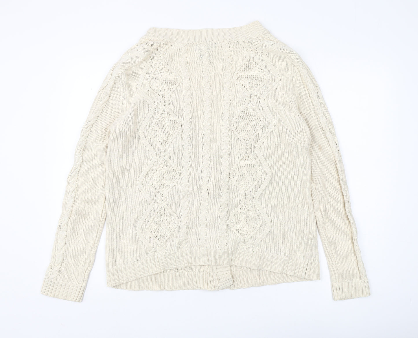 Mango Women's Ivory Cable-Knit Cardigan XL