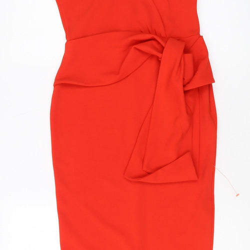 ASOS DESIGN Women's Red Bodycon One Shoulder Dress
