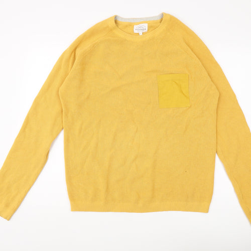 Passenger Men's Yellow Cotton Pullover Jumper - L