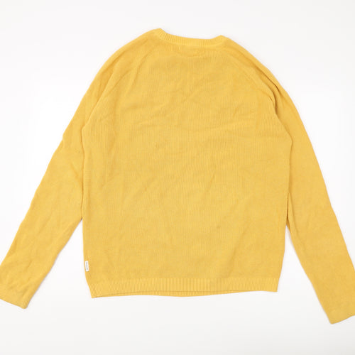 Passenger Men's Yellow Cotton Pullover Jumper - L
