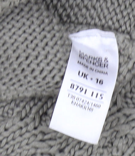 Marks and Spencer Women’s Green Cable-Knit Cardigan Size 16