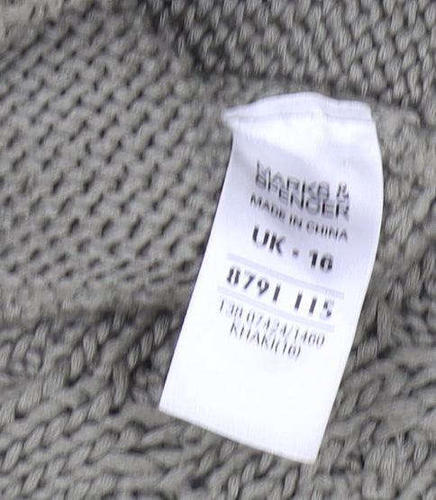 Marks and Spencer Women’s Green Cable-Knit Cardigan Size 16