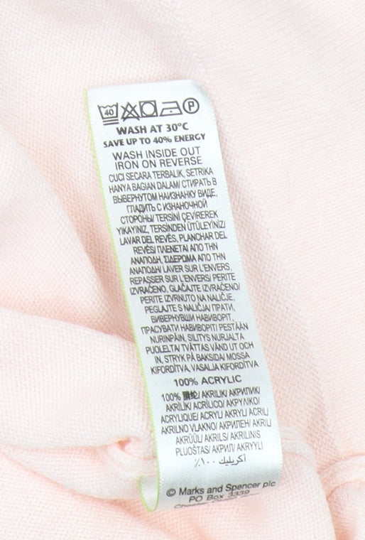 Marks and Spencer Women's Pink Acrylic Pullover Jumper Size 14