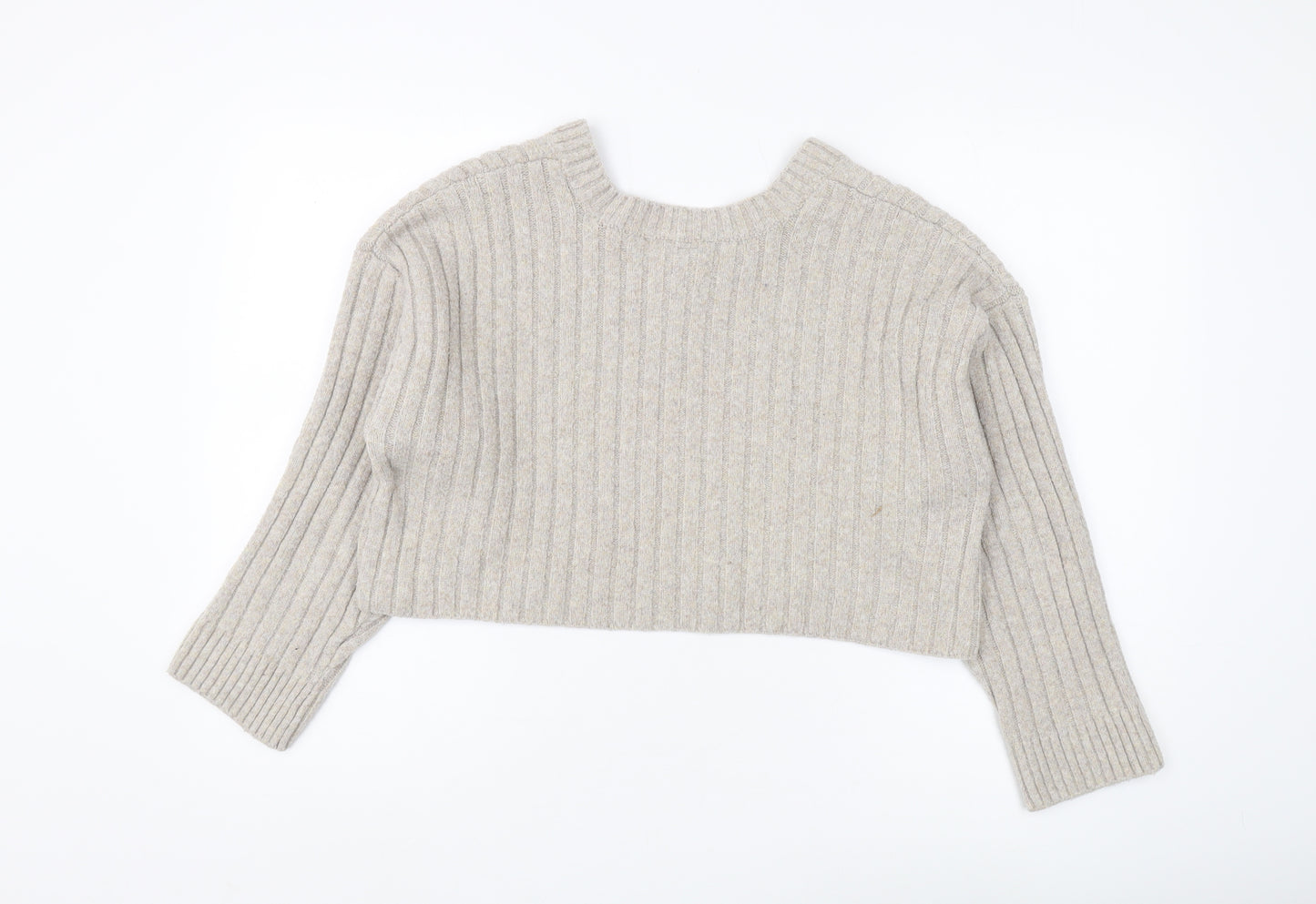Urban Outfitters Beige V-Neck Pullover Jumper XS