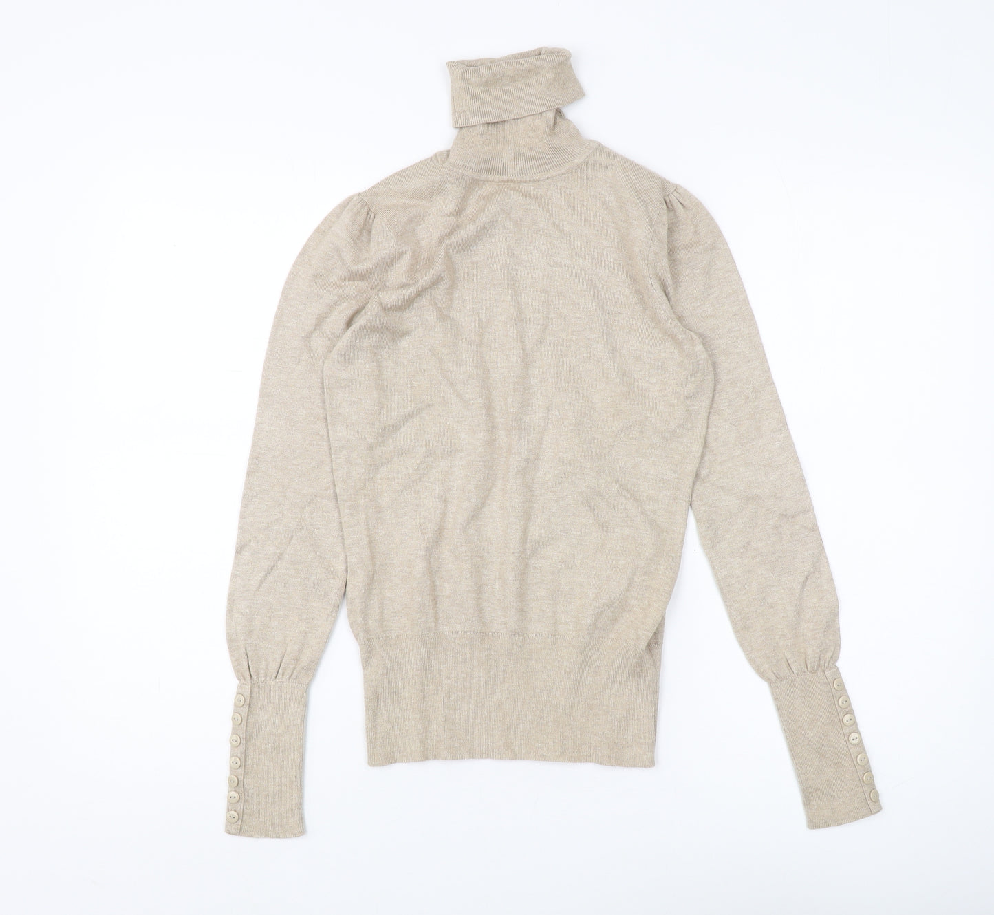 Wallis Women's Beige Roll Neck Pullover Jumper Size 8