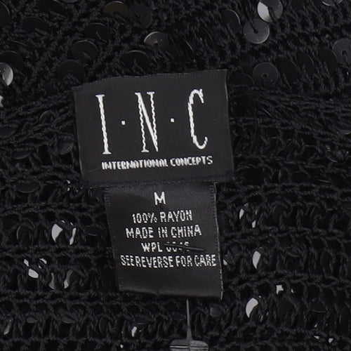 INC Black Sequin Women's Cardigan Medium