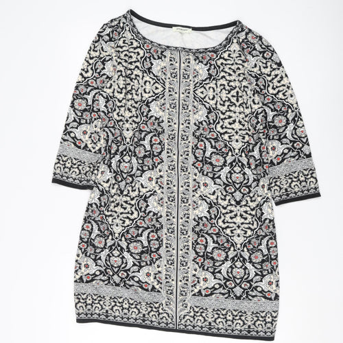 Max Studio Women's Black Geometric Tunic, Size M