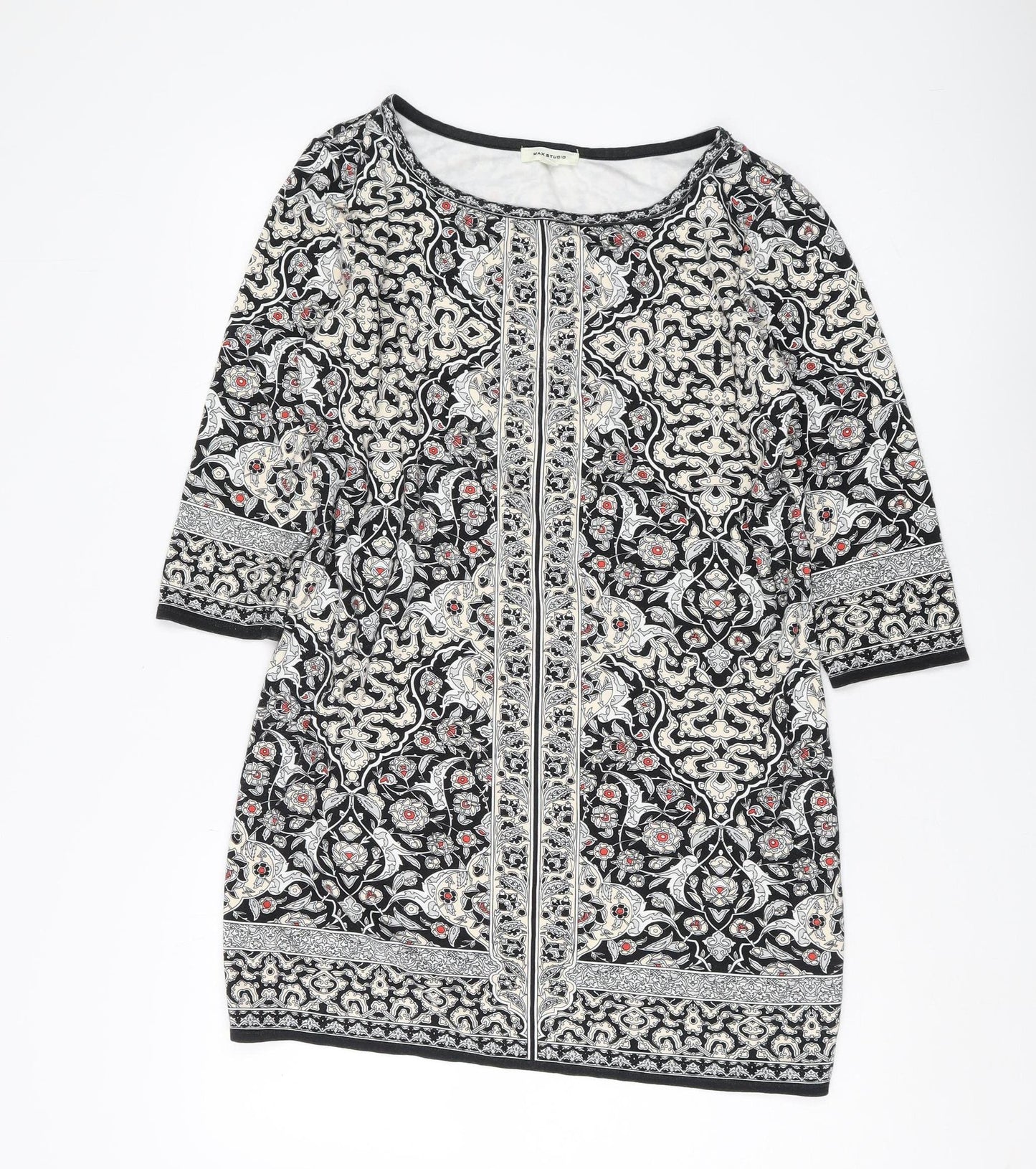 Max Studio Women's Black Geometric Tunic, Size M