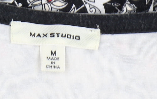 Max Studio Women's Black Geometric Tunic, Size M