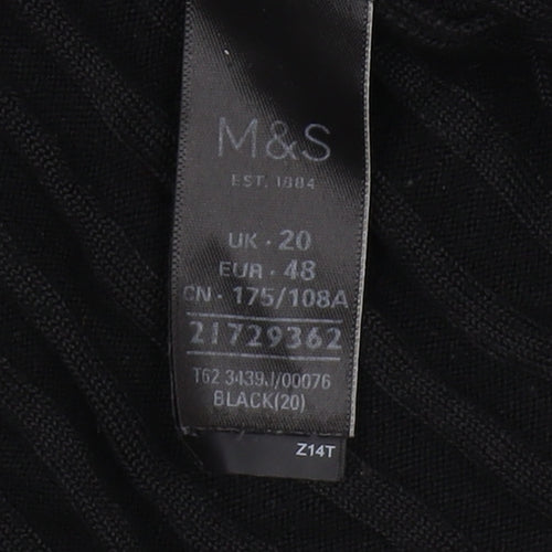 Marks and Spencer Women's Black Knit Jumper Size 20