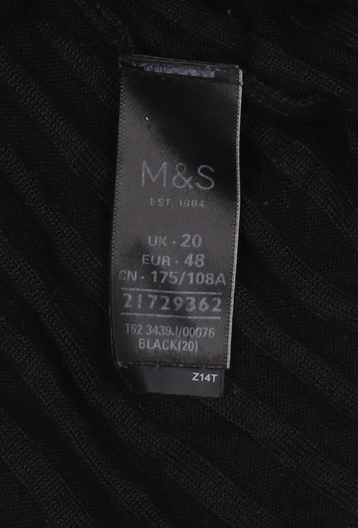 Marks and Spencer Women's Black Knit Jumper Size 20