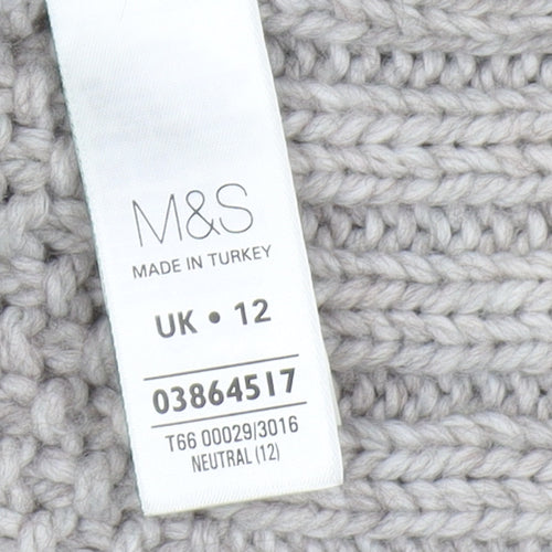 Marks and Spencer Women's Grey Cardigan, Size 12, Short Sleeve
