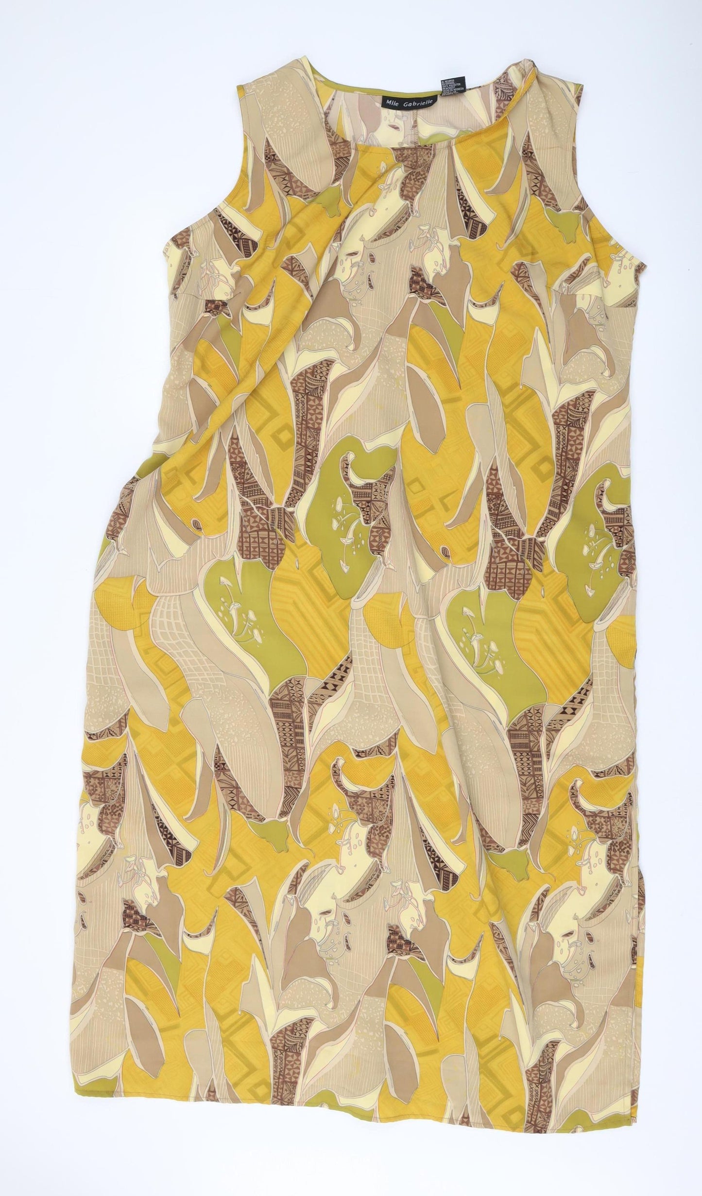 Mlle Gabrielle Women's Yellow Floral Shift Dress Size 18