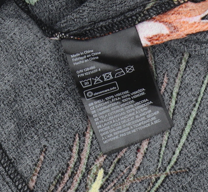 H&M Women's Black Floral Shift Dress - S