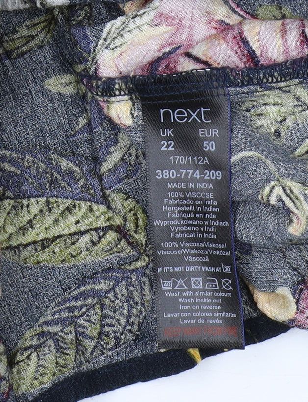 Next Women's Multicoloured Floral Slip Dress Size 22