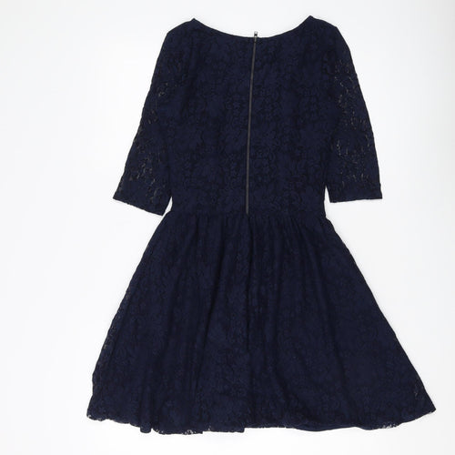 River Island Women's Blue A-Line Lace Dress Size 12