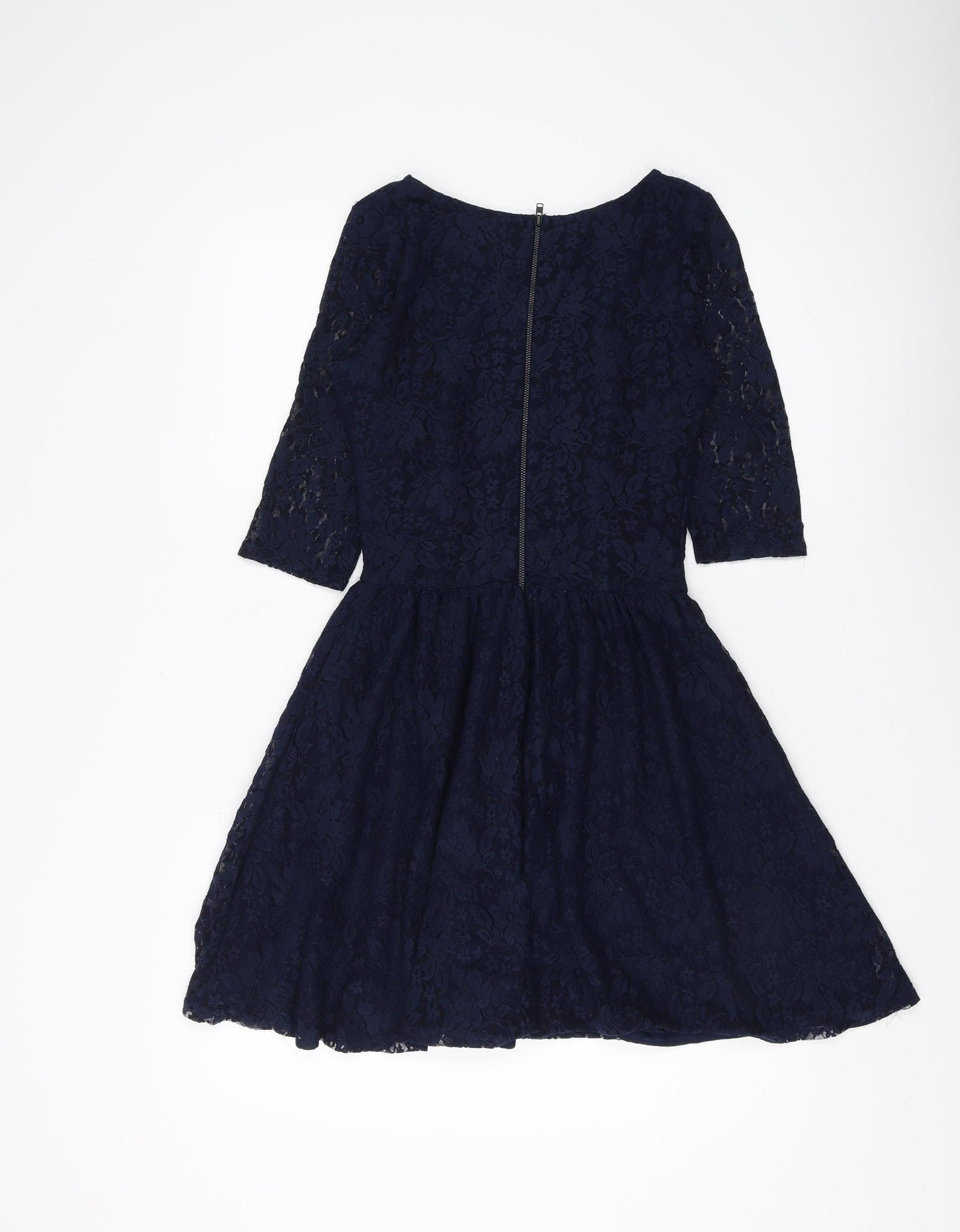 River Island Women's Blue A-Line Lace Dress Size 12