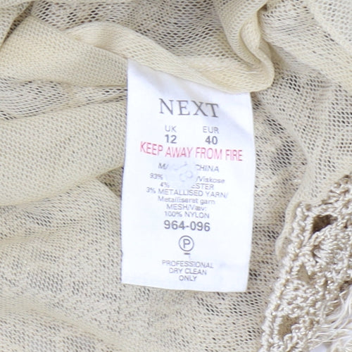 Next Women’s Beige Crochet Halter Camisole Top - Size 12
