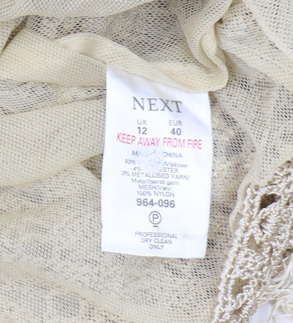 Next Women’s Beige Crochet Halter Camisole Top - Size 12